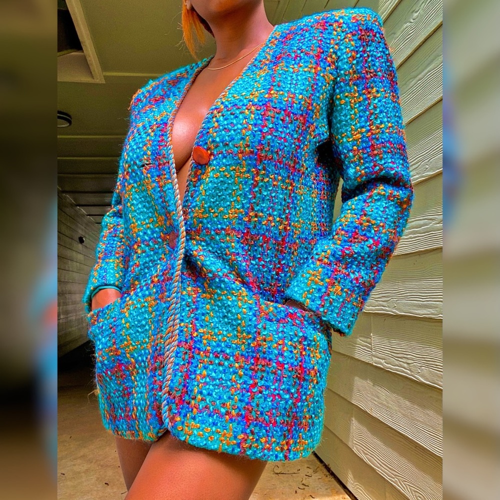 Vintage Multicolored Tweed Blazer